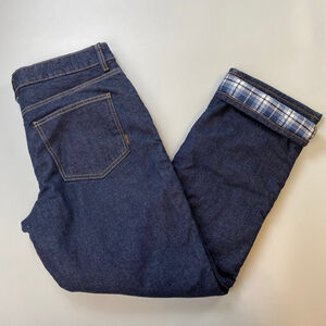 REALTREE Jeans Mens 32 Straight Blue Plaid Lined Dark Workwear Utility Gorpcore